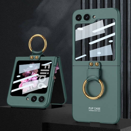 GKK Integrated Ultra-thin PC Full Coverage Phone Case with Ring Holder, For Samsung Galaxy Z Flip6 / Flip7 FE