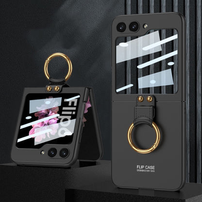 GKK Integrated Ultra-thin PC Full Coverage Phone Case with Ring Holder, For Samsung Galaxy Z Flip6 / Flip7 FE