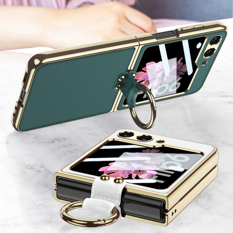 GKK Integrated Electroplating Leather Phone Case with Ring/Strap, For Samsung Galaxy Z Flip6 / Flip7 FE