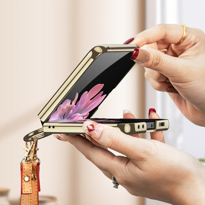 GKK Integrated Electroplating Leather Phone Case with Ring/Strap, For Samsung Galaxy Z Flip6 / Flip7 FE