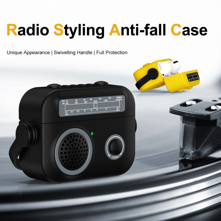 Radio Style Wireless Bluetooth Earphones Shockproof Protective Case, For AirPods 2 / 1
