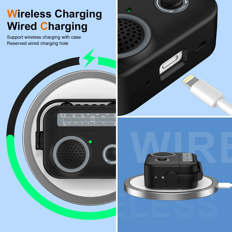 Radio Style Wireless Bluetooth Earphones Shockproof Protective Case, For AirPods Pro 2, For AirPods 3, For AirPods Pro