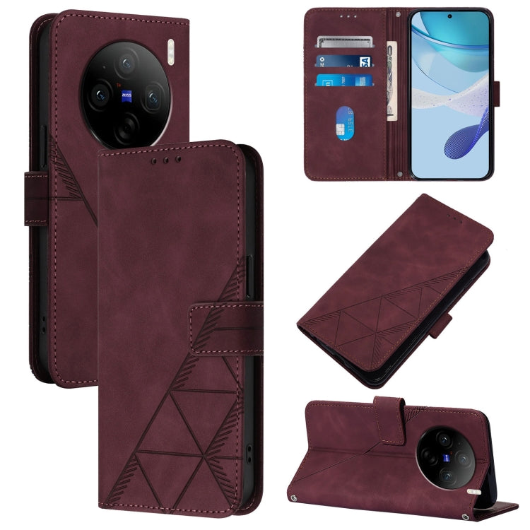 Crossbody 3D Embossed Flip Leather Phone Case, For vivo S19, For vivo Y28 4G, For vivo X100 Pro, For vivo X100