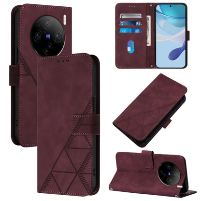 Crossbody 3D Embossed Flip Leather Phone Case, For vivo S19, For vivo Y28 4G, For vivo X100 Pro, For vivo X100