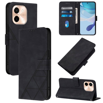 Crossbody 3D Embossed Flip Leather Phone Case, For vivo Y28 4G, For vivo X100 Pro, For vivo X100