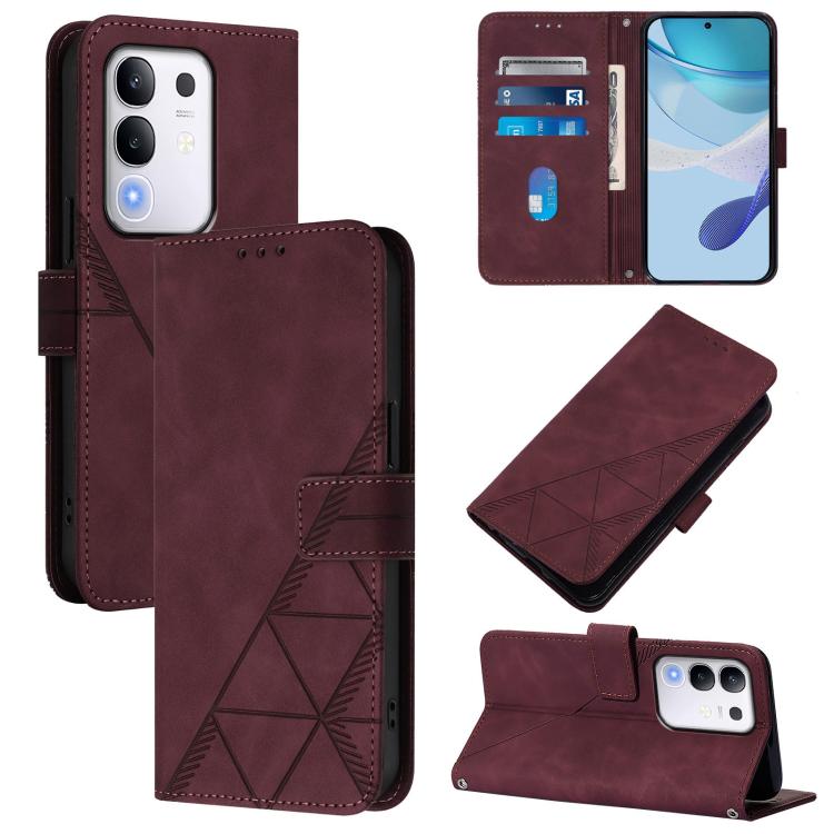 Crossbody 3D Embossed Flip Leather Phone Case