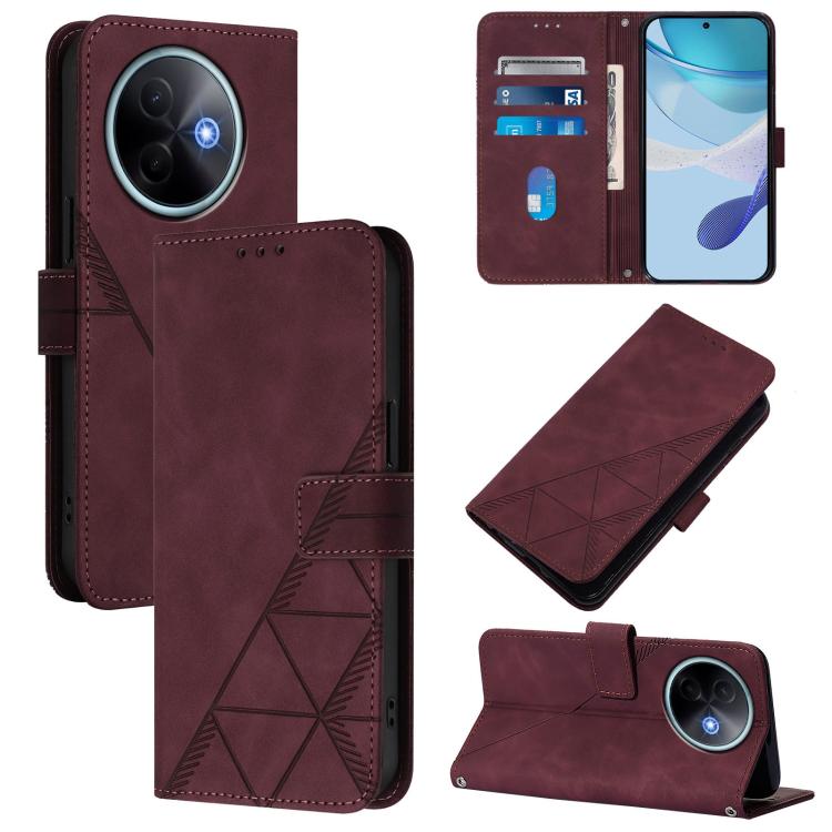Crossbody 3D Embossed Flip Leather Phone Case, For vivo S30 Pro mini, For vivo S30, For vivo X200s, For vivo Y39 5G Global