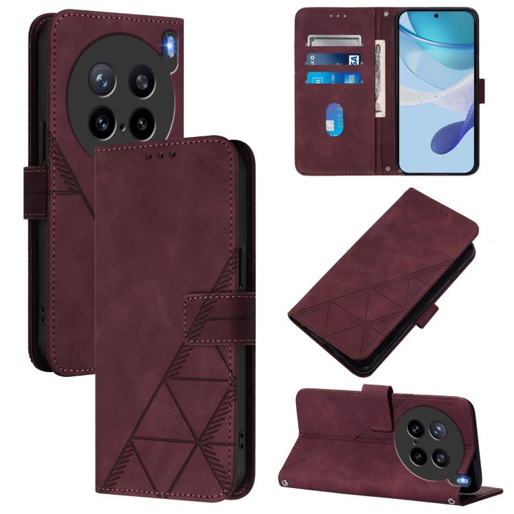 Crossbody 3D Embossed Flip Leather Phone Case, For vivo S30 Pro mini, For vivo S30, For vivo X200s, For vivo Y39 5G Global