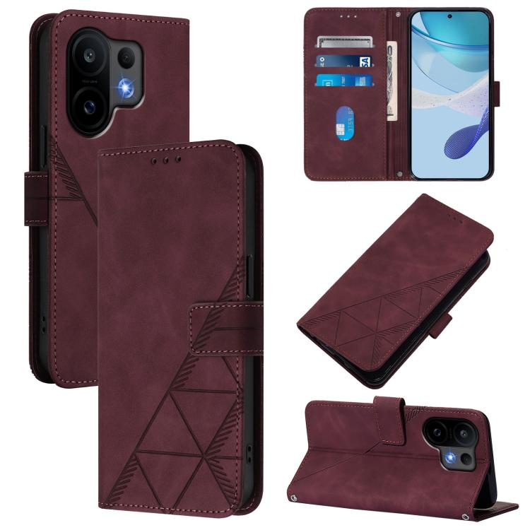 Crossbody 3D Embossed Flip Leather Phone Case, For vivo S30 Pro mini, For vivo S30, For vivo X200s, For vivo Y39 5G Global