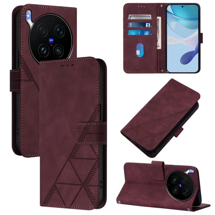 Crossbody 3D Embossed Flip Leather Phone Case, For vivo X300 Ultra, For vivo X300 Pro, For vivo X300, For vivo Y31 5G Global