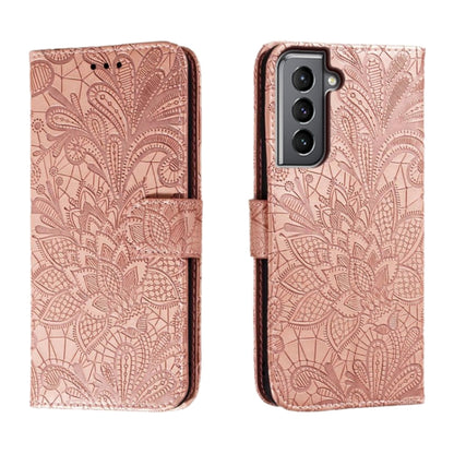 Lace Flower Embossing Flip Leather Phone Case