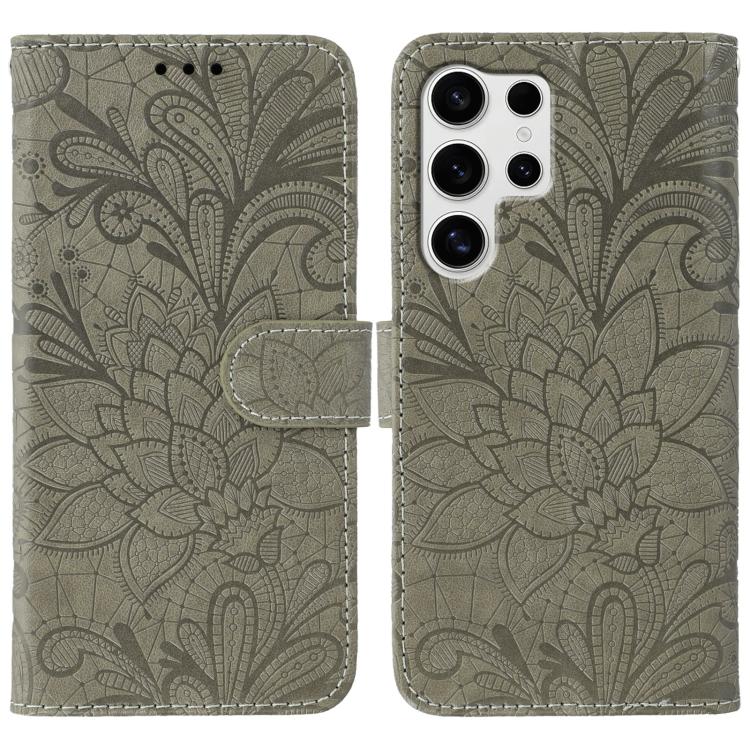 Lace Flower Embossing Flip Leather Phone Case