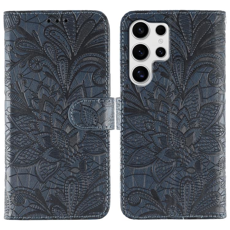 Lace Flower Embossing Flip Leather Phone Case