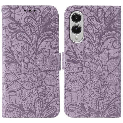 Lace Flower Embossing Flip Leather Phone Case