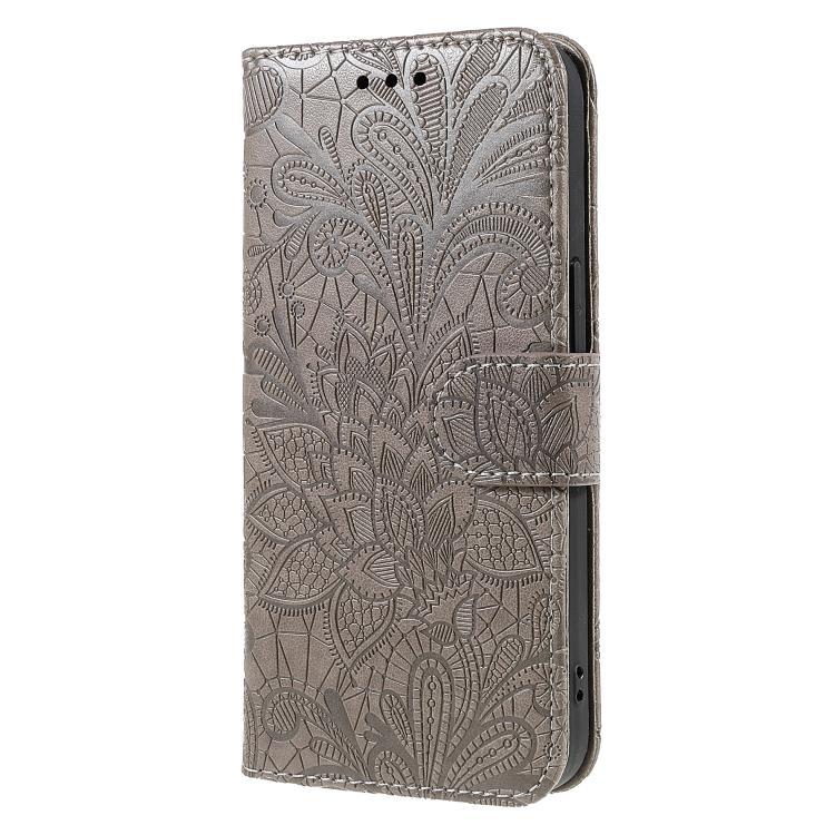 Lace Flower Embossing Flip Leather Phone Case