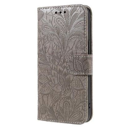 Lace Flower Embossing Flip Leather Phone Case
