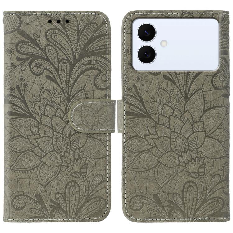 Lace Flower Embossing Flip Leather Phone Case