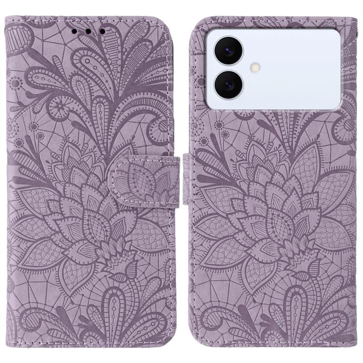Lace Flower Embossing Flip Leather Phone Case