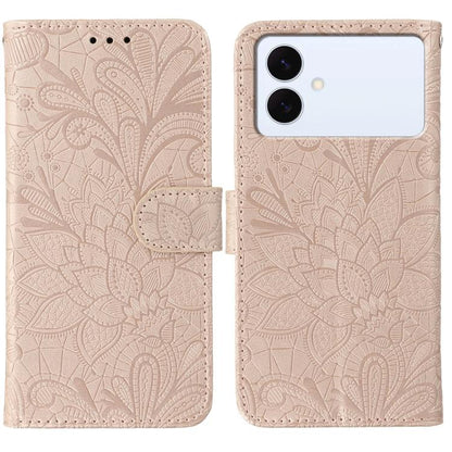 Lace Flower Embossing Flip Leather Phone Case