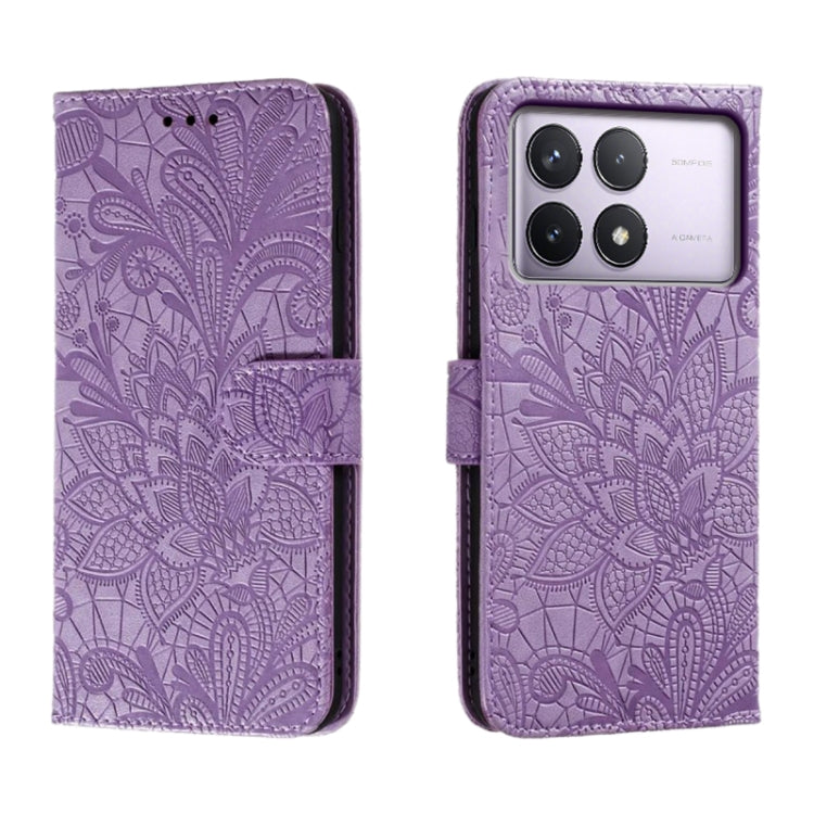 Lace Flower Embossing Flip Leather Phone Case