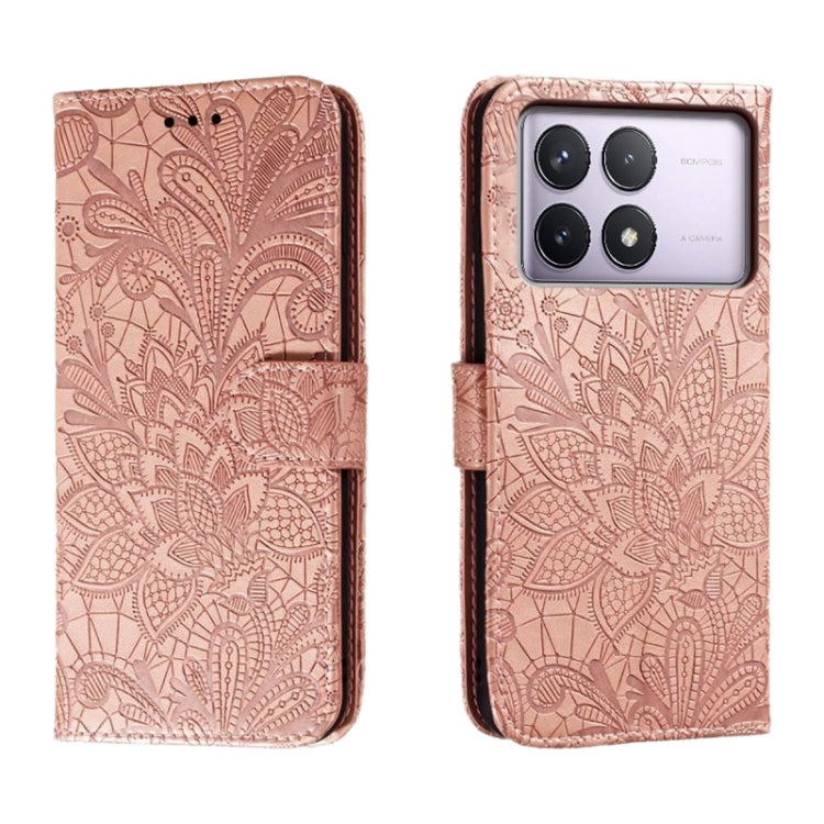 Lace Flower Embossing Flip Leather Phone Case