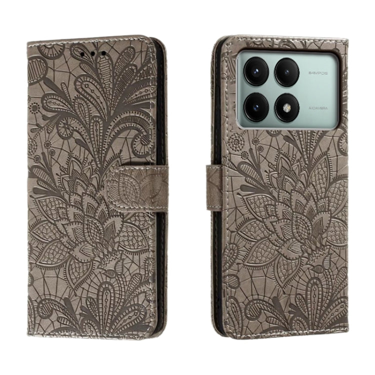 Lace Flower Embossing Flip Leather Phone Case