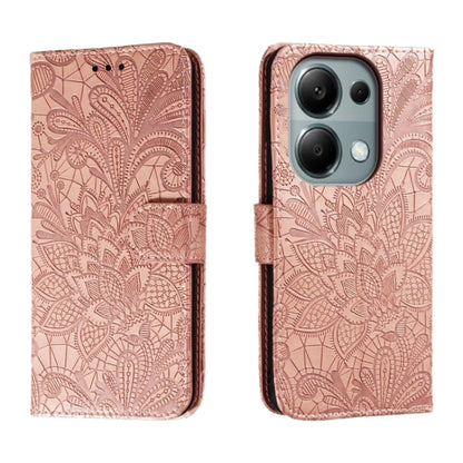 Lace Flower Embossing Flip Leather Phone Case