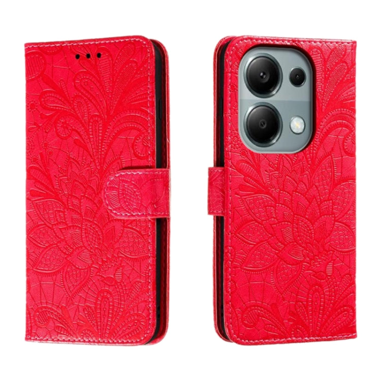 Lace Flower Embossing Flip Leather Phone Case