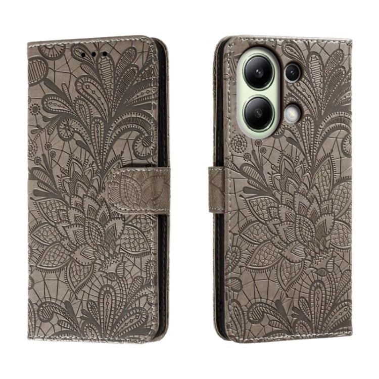 Lace Flower Embossing Flip Leather Phone Case