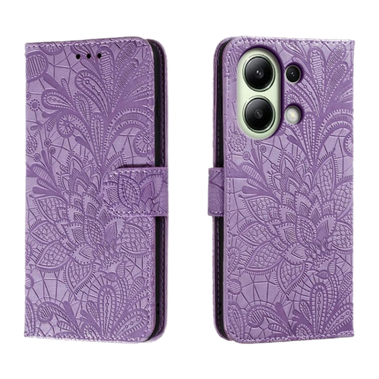 Lace Flower Embossing Flip Leather Phone Case