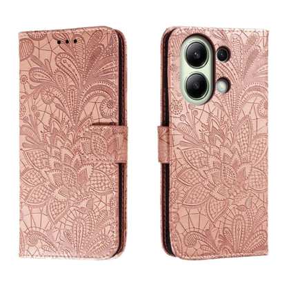 Lace Flower Embossing Flip Leather Phone Case