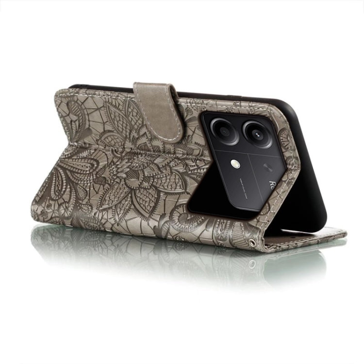 Lace Flower Embossing Flip Leather Phone Case