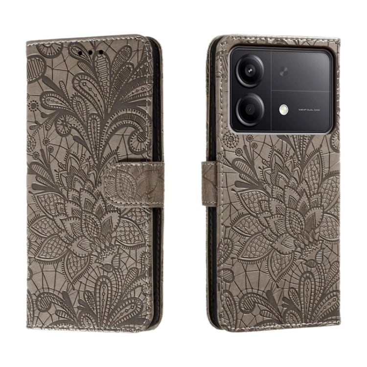 Lace Flower Embossing Flip Leather Phone Case