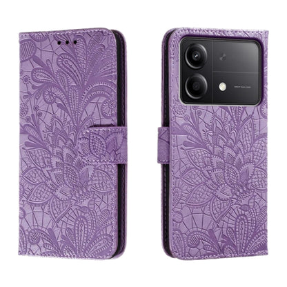 Lace Flower Embossing Flip Leather Phone Case