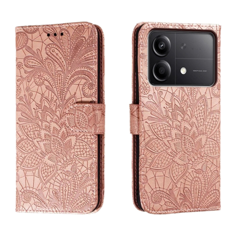 Lace Flower Embossing Flip Leather Phone Case