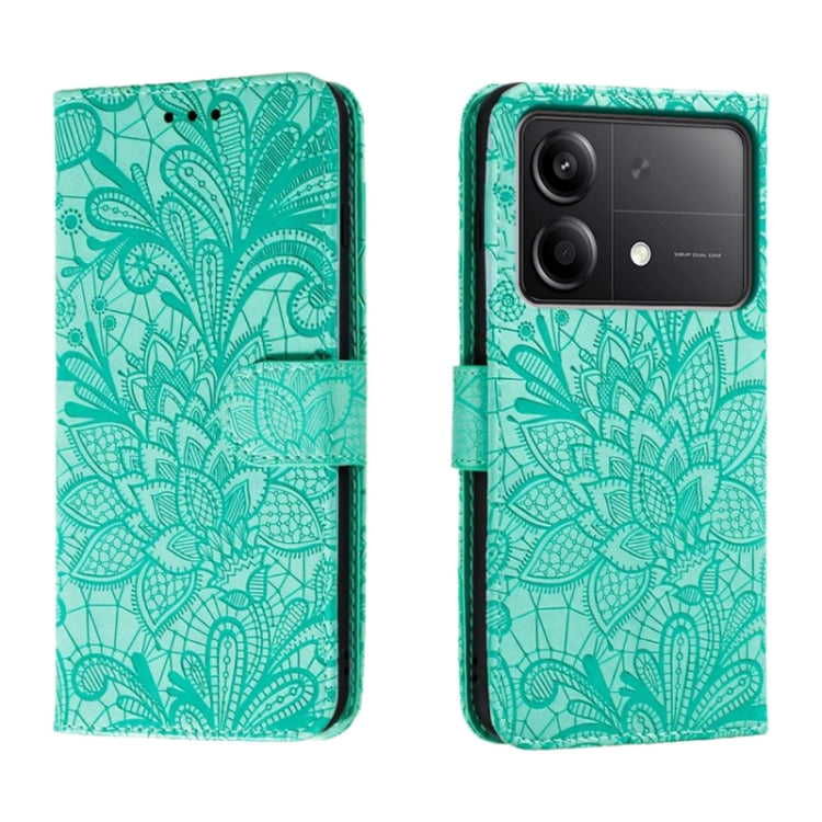 Lace Flower Embossing Flip Leather Phone Case