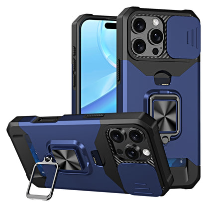 Camera Shield Card Slot PC+TPU Phone Case, For iPhone 16 Pro Max, For iPhone 16 Pro, For iPhone 16 Plus