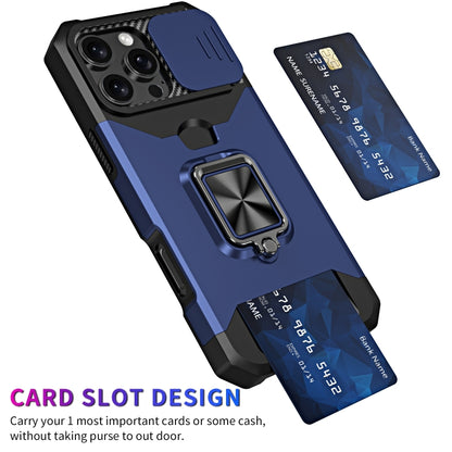 Camera Shield Card Slot PC+TPU Phone Case, For iPhone 16 Pro Max, For iPhone 16 Pro, For iPhone 16 Plus