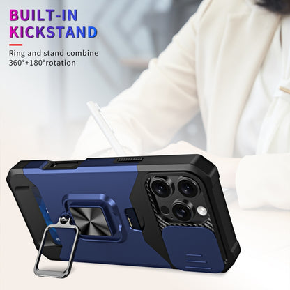 Camera Shield Card Slot PC+TPU Phone Case, For iPhone 16 Pro Max, For iPhone 16 Pro, For iPhone 16 Plus
