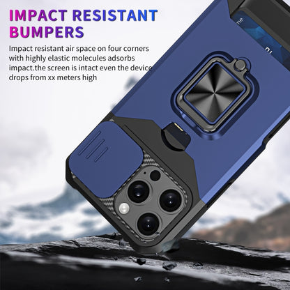 Camera Shield Card Slot PC+TPU Phone Case, For iPhone 16 Pro Max, For iPhone 16 Pro, For iPhone 16 Plus