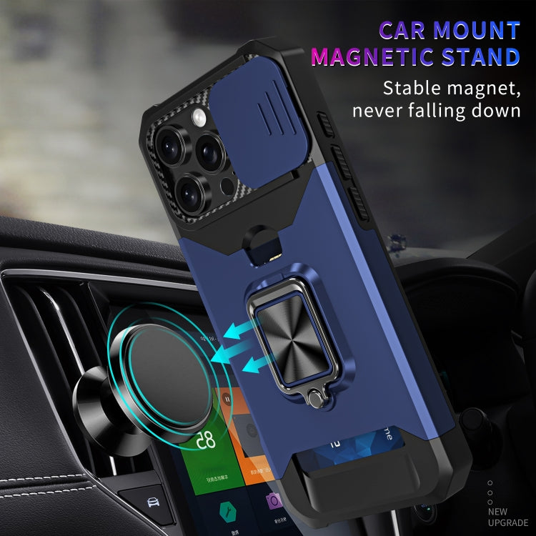 Camera Shield Card Slot PC+TPU Phone Case, For iPhone 16 Pro Max, For iPhone 16 Pro, For iPhone 16 Plus