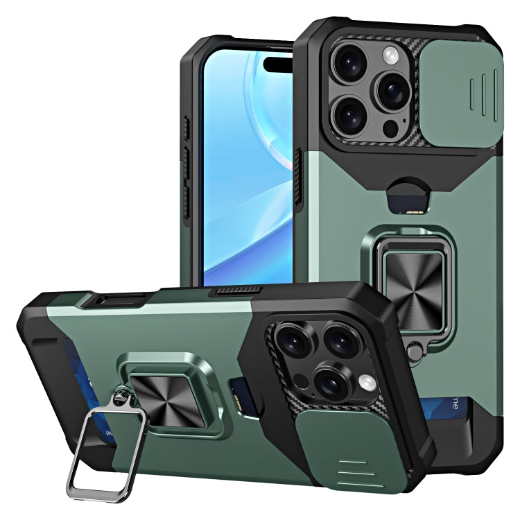 Camera Shield Card Slot PC+TPU Phone Case, For iPhone 16 Pro Max, For iPhone 16 Pro, For iPhone 16 Plus