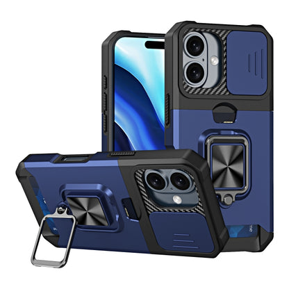 Camera Shield Card Slot PC+TPU Phone Case, For iPhone 16 Pro Max, For iPhone 16 Pro, For iPhone 16 Plus