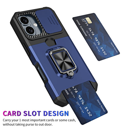 Camera Shield Card Slot PC+TPU Phone Case, For iPhone 16