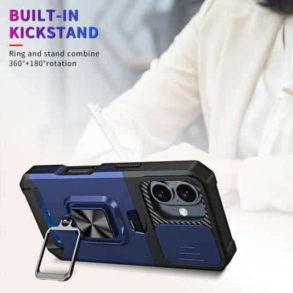 Camera Shield Card Slot PC+TPU Phone Case, For iPhone 16