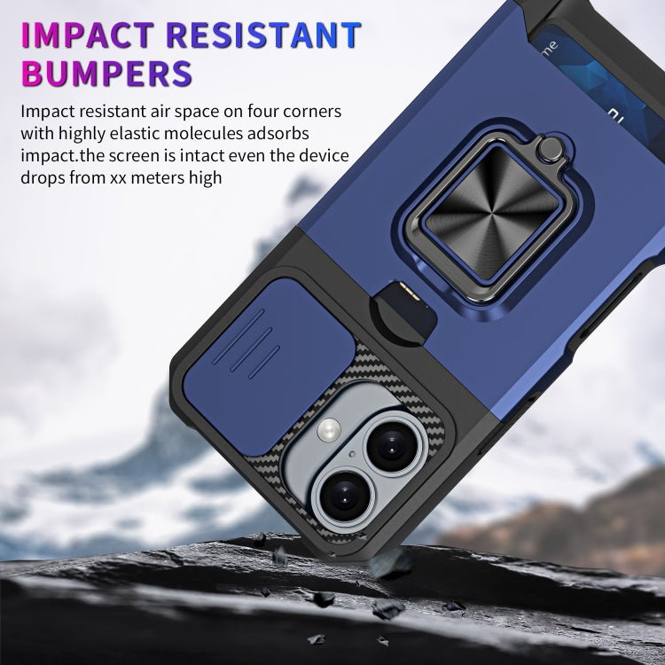 Camera Shield Card Slot PC+TPU Phone Case, For iPhone 16