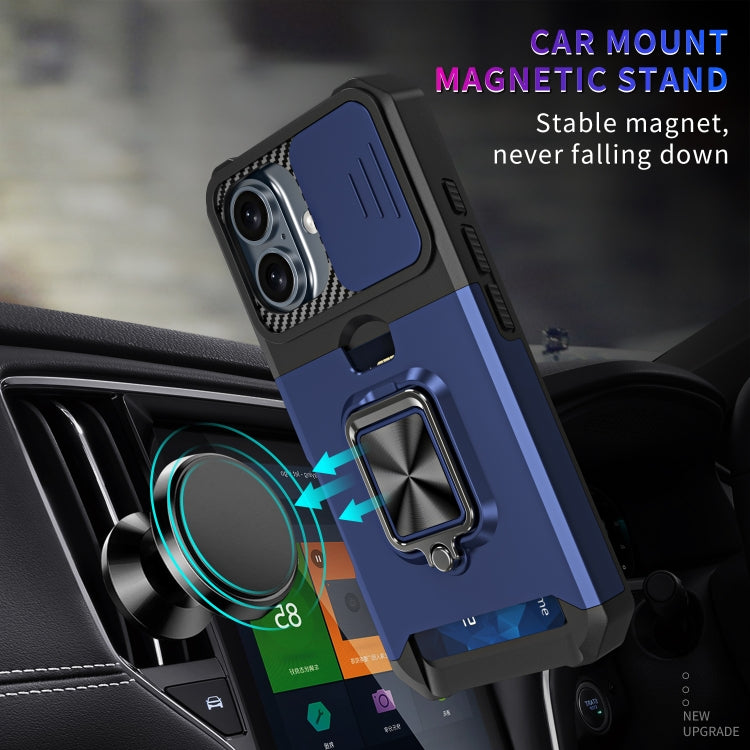 Camera Shield Card Slot PC+TPU Phone Case, For iPhone 16