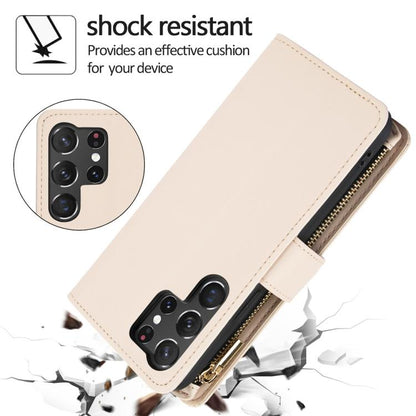 YM016 Rhombic Zipper Card Wallet Leather Phone Case with Lanyard, For Samsung Galaxy S25 Ultra 5G, For Samsung Galaxy S24 FE 5G, For Samsung Galaxy S24 Ultra 5G