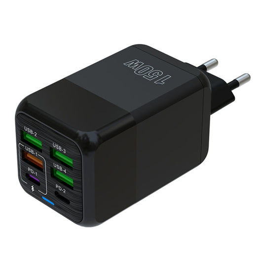 150W 4 x USB + 2 x USB-C / Type-C Multi-port Fast Charger, EU Plug, US Plug, UK Plug
