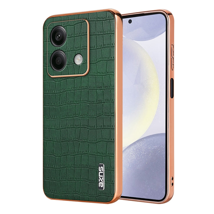 AZNS Electroplated Frame Crocodile Texture Full Coverage Phone Case, Series 1